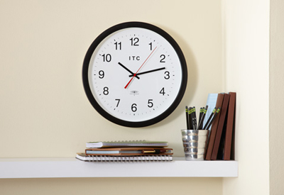 An analog clock.