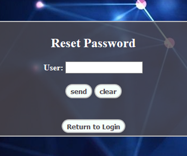 Reset password page.