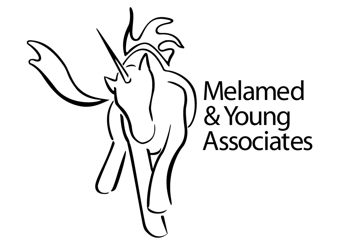 A logo of a unicorn next to the text 'Melamed & Young Associates'.