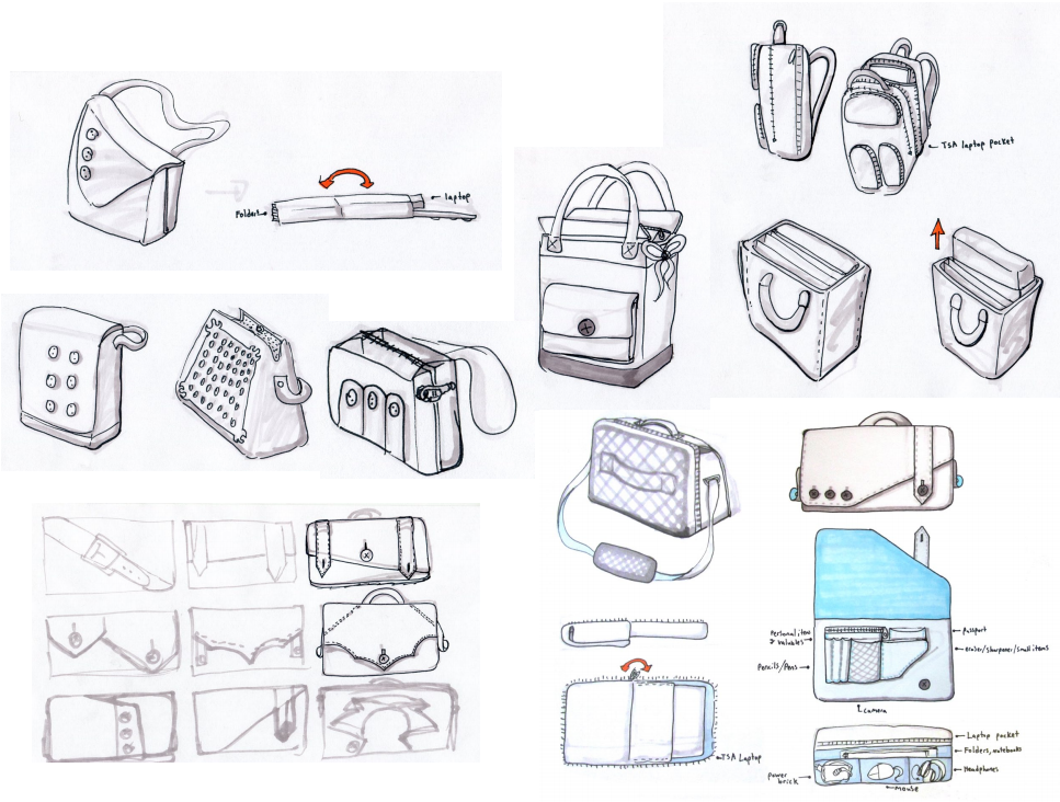 Outline Of Drawing Of Set Of Bags In Black And White Stock Illustration -  Download Image Now - iStock